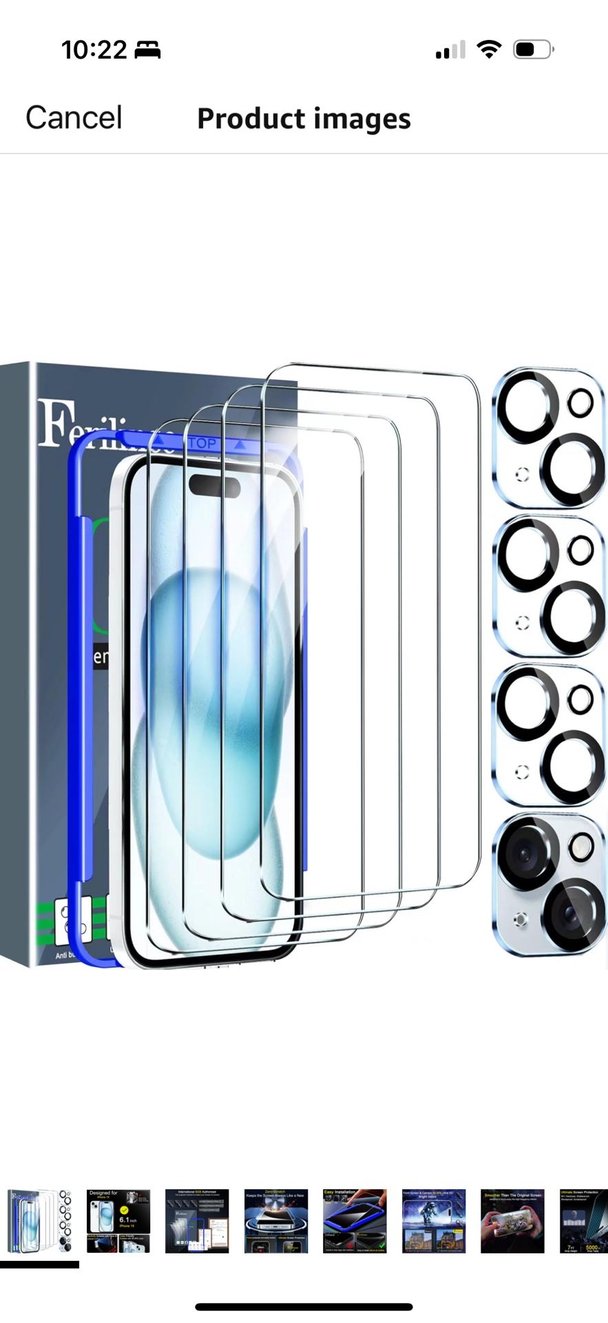 Ferilinso 4 Pack Screen Protector for iPhone 15 with 4 Pack Tempered Glass Camera Lens Protector Phone Case Friendly HD Accessories Protector de Panta