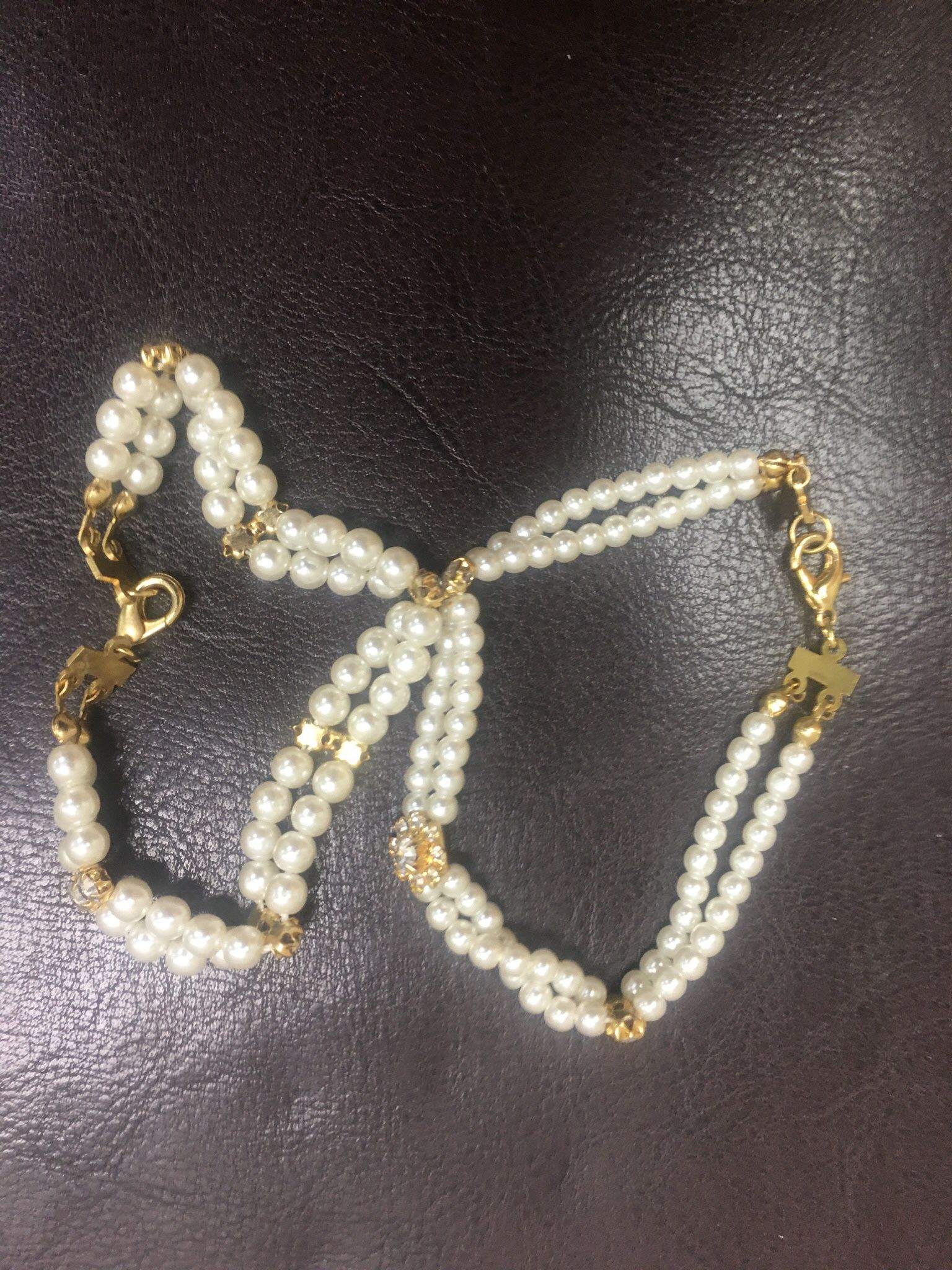  Bracelets - Beautiful Set of Two Faux Pearl Bracelets