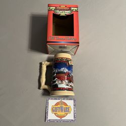 Budweiser 2003 Holiday Stein Collection Old Towne Holiday Stein Glass