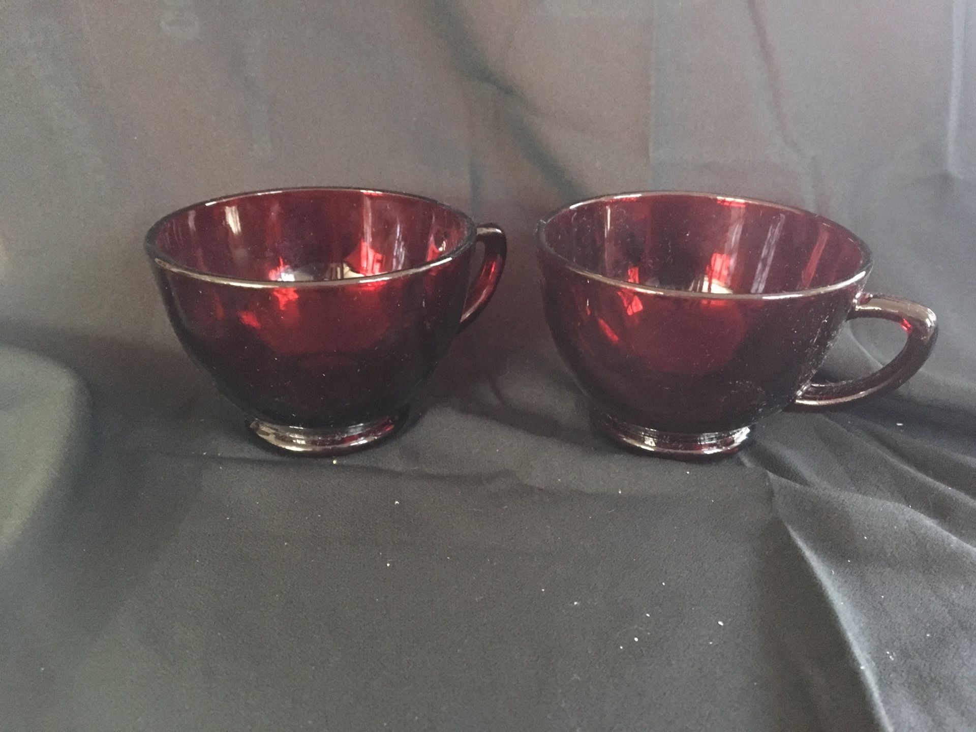 16 Vintage Burgundy Glass Cups