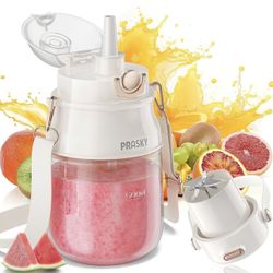 Brandnew Portable Blender, Prasky Personal Blenders for Shakes and Smoothies with 27oz Cup, Lid and Shoulder Strap, Type-C USB Rechargeable, Personal 