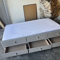 Twin Mattress and  base with storage