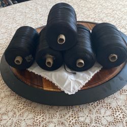 5 Madejas De Hilo Negro De Macramé