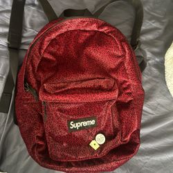 Supreme Velvet Backpack Red Leopard