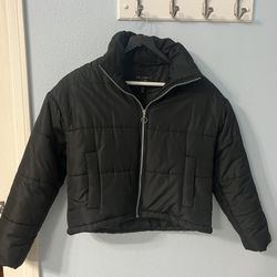 New Beautiful Women Pink Black Snow Jacket Crop top Size XS/S