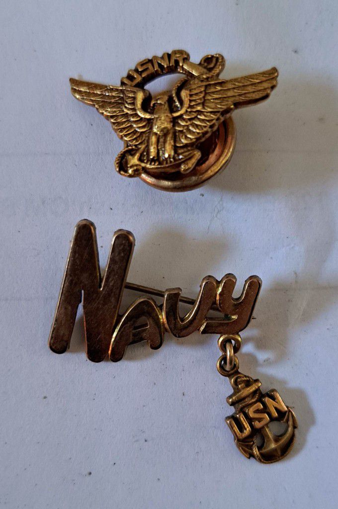2 Vintage Navy Lapel Or Hat Pins