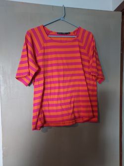 Orange Striped Top Size M From Gudrun