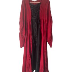 Halloween Long Sleeve Costume Hooded Gown Witch Includes Crinoline Skirt Sorcere  Get ready to cast a spell this Halloween with this amazing costume! 