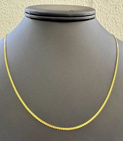 Vintage Jewelry 14k yellow gold wave  necklace chain 24.00" 1.25mm width