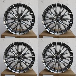 "19x8J 5x114.3 ET35 Hyper Black Wheels CB60.1 Fits Toyota Camry Avalon Lexus ES IS Scion RAV4"