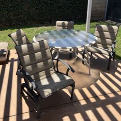 Homecrest Patio Chairs And Glass Top Patio Table
