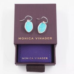 NWT MONICA VINADER ATLANTIS FLINT TURQUOISE DROP EARRINGS