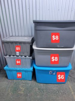 Assorted Plastic Storage Bins