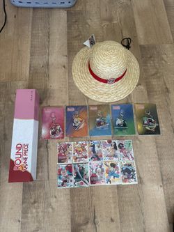 Round 1 X One Piece Promo Cards Complete Set Of 10 (Includes All Items In Picture)