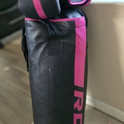 Kids Pink RDX Boxing Gloves And Punching Bag