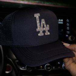 LA Trucker Hat With Bling Logo