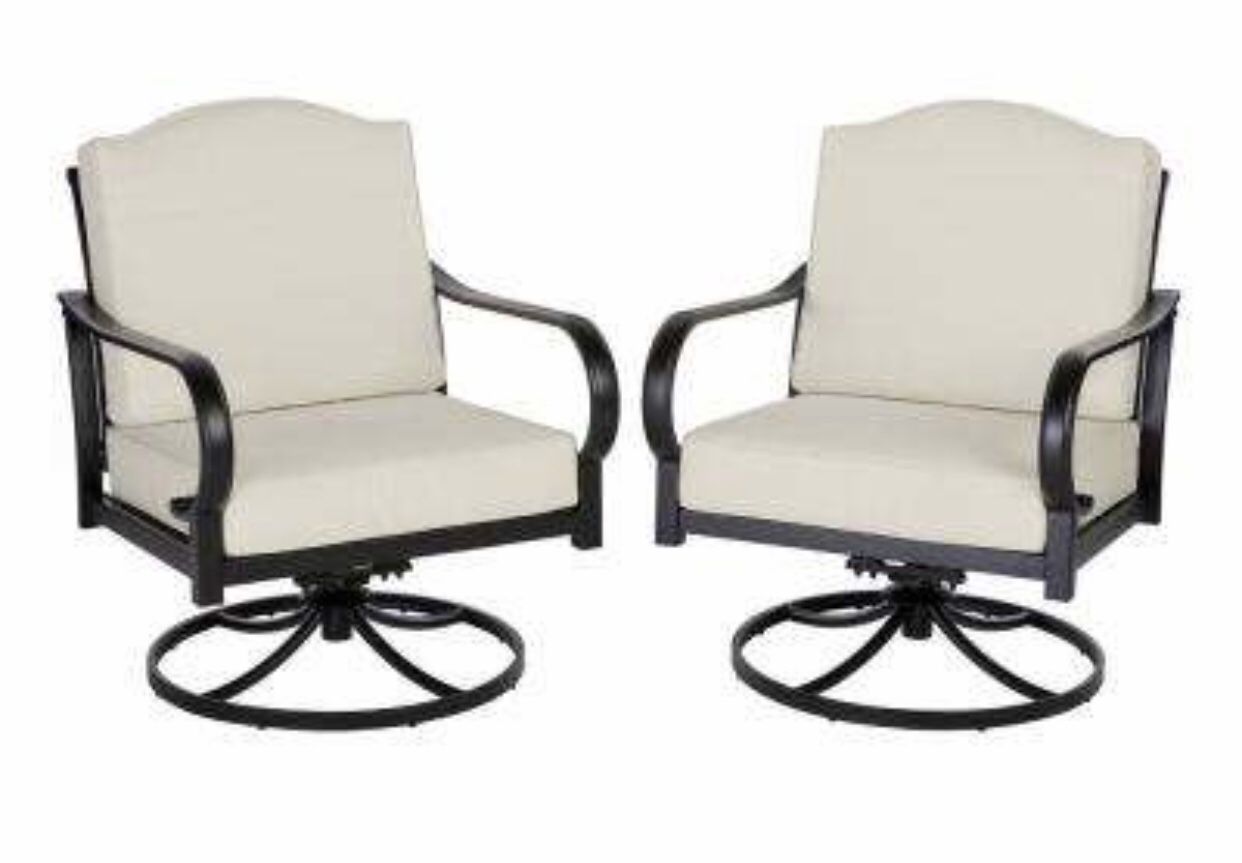 Hampton Bay Laurel Oaks 6Piece Brown Steel Outdoor Patio Dining Chairs