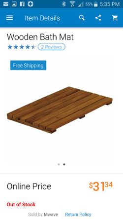Brand new in box wooden bath mat
