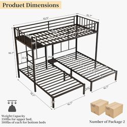 Twin over Twin over Twin Bunk Bed