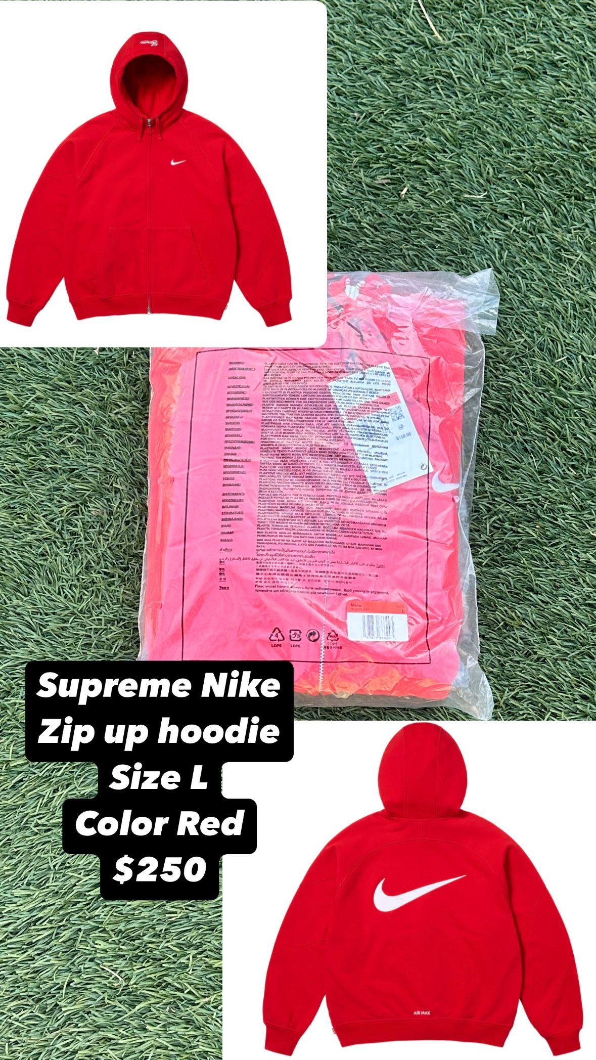 Supreme X Nike Zip Up Hoodie