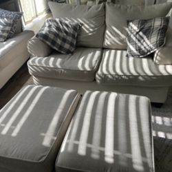 Sofa Set With Ottomans 
