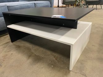 Black and White 2 Tier Modern Coffee Table