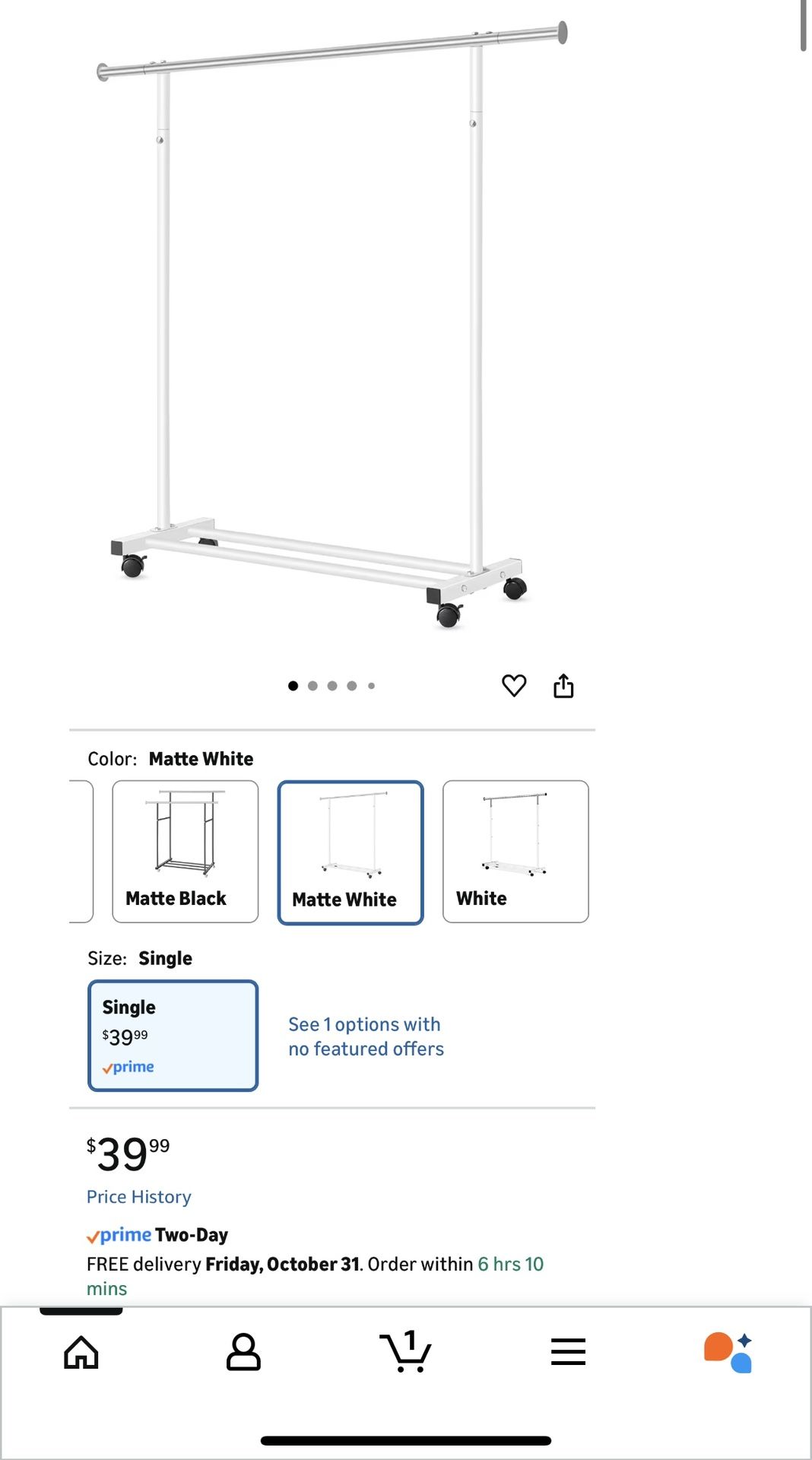 standard rod garment rack