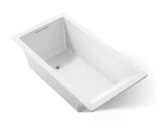 Underscore 66” x 36” Acrylic Alcove Rectangular Soaking Bathtub with Reversible Drain in White
