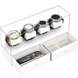 PILIPILI Acrylic Watch Case⌚️Organizer For Men 🔥 Watch Display Case +Drawers! BLACK