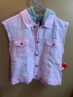 Oh My Disney Alice in Wonderland Cheshire Cat Sleeveless Hooded Jacket  M - NWT