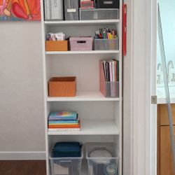Tall White Storage Shelf – Clean & Organized