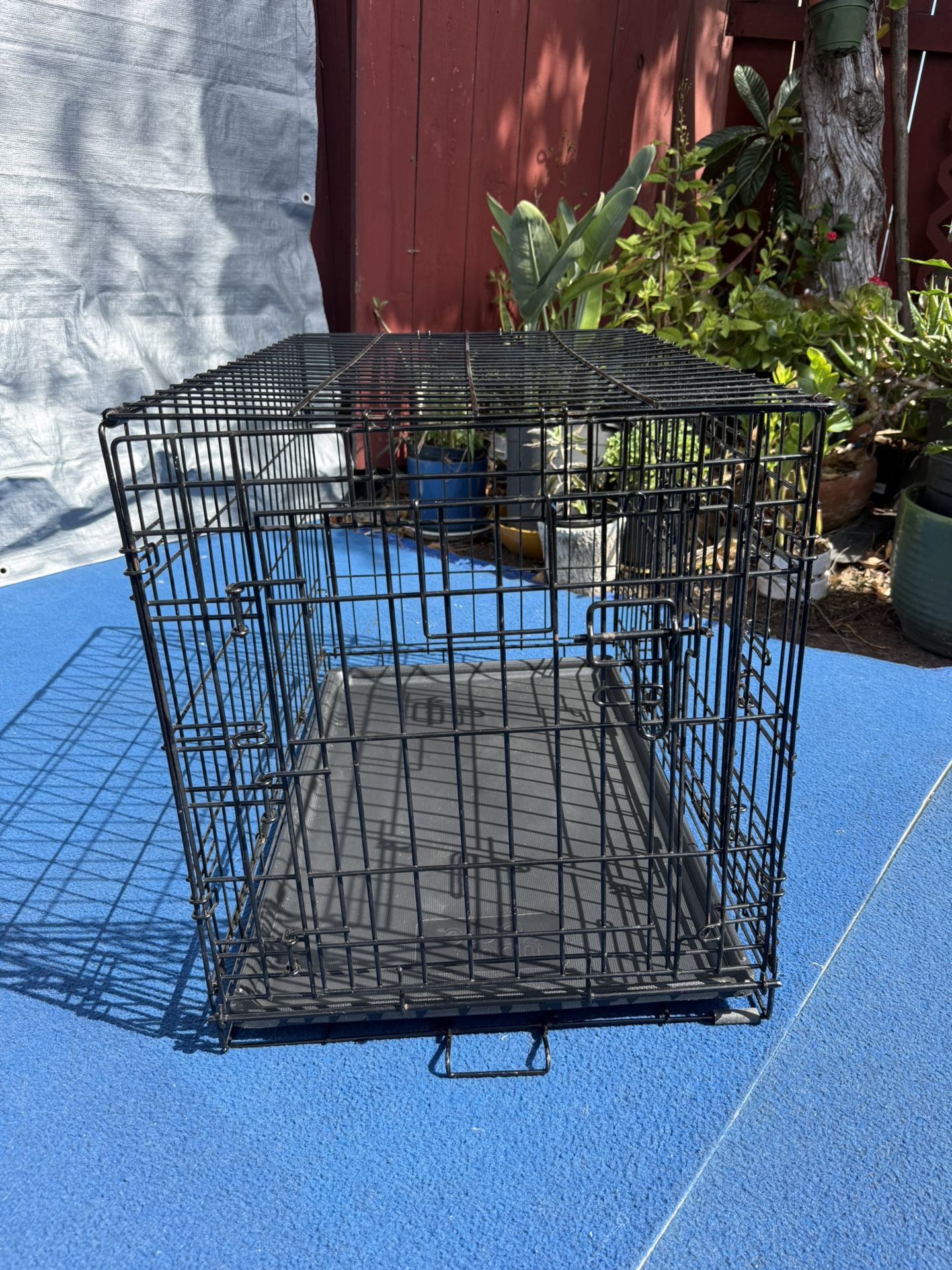 You & Me Wire Crate 30" L x 19" W x 21" H 2-Door Folding Pet Crate