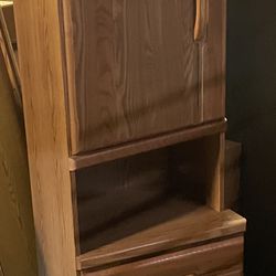 Tall Cabinet Bookcase With 2 Drawers 