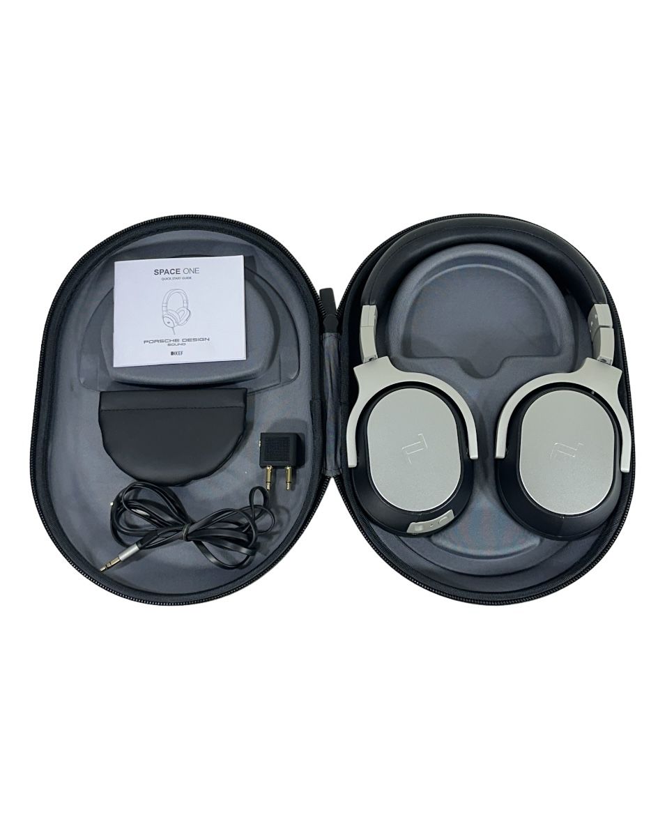 KEF Space One ~ Porsche Design Noise-Cancelling Wired Headphones with Case MINT