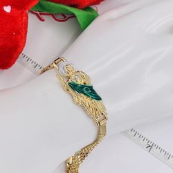 Pulsera San Judas Baño De  Oro 18k/bracelet Saint Jude Gold Plated 18k