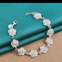 Rose Flower Chain Bracelet