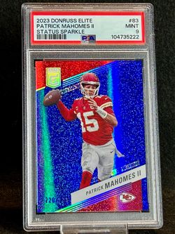 2023 Donruss Elite 💥 Patrick Mahomes 💥 Status Sparkle 220/299 PSA 9 Mint 💎 - Kansas City Chiefs