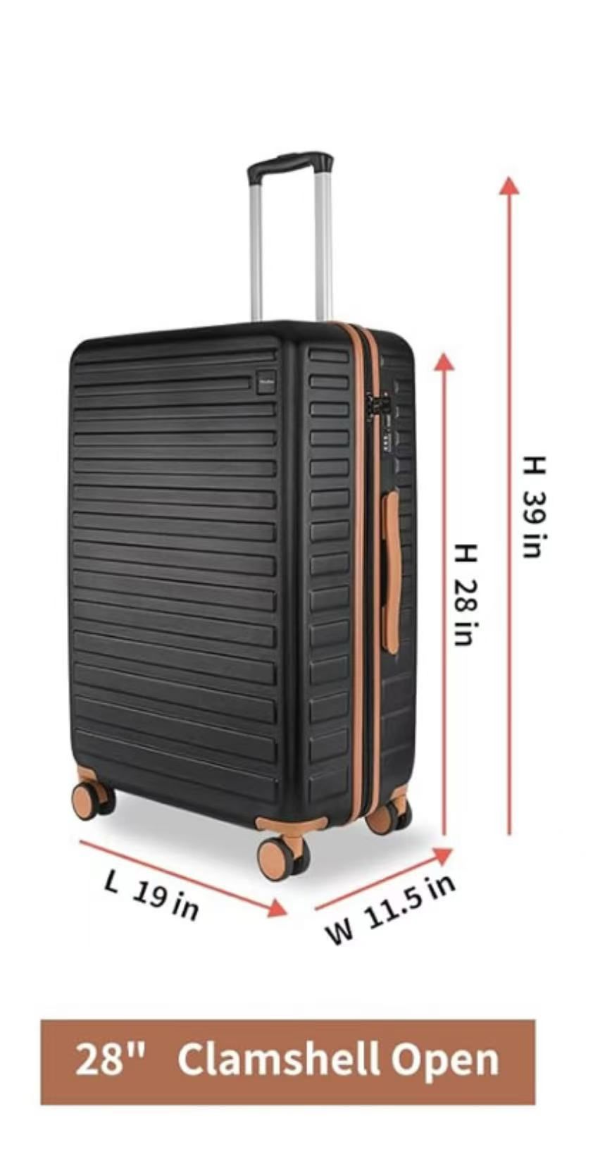 🥨Medium Sized Checked Luggage, 28 Inch Expandable with Spinner Wheels, TSA Lock, ABS + PC Lightweight Travel Suitcase with Larger Capacity and Lighte