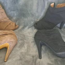 Nine West Suade 4" Heel Open Toe Dress Boot