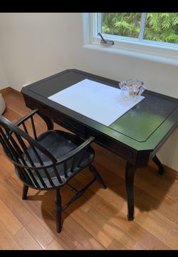 Black Custom Wood Desk 