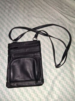 Black Leather Crossbody Bag - Excellent Condition