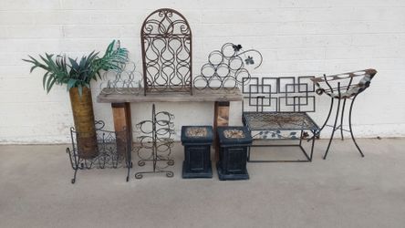 Garden Accents / Tables / Plant Stands / Wine Racks - $5 Each