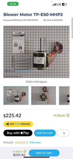 Evaporator Motor  1/2-1/6hp  1075rpm