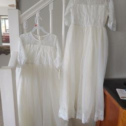 2 Beautiful White Lace Couture girls dresses by JustCouture. Girl Sizes 7-8 &6.
