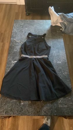 Black Halter Neck Skater Dress small
