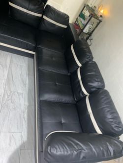 Leather sectional couch