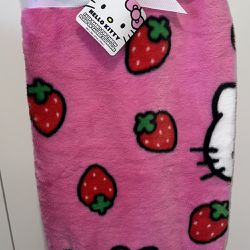 Hello Kitty Faux Fur Strawberry Blanket 🍓🩷