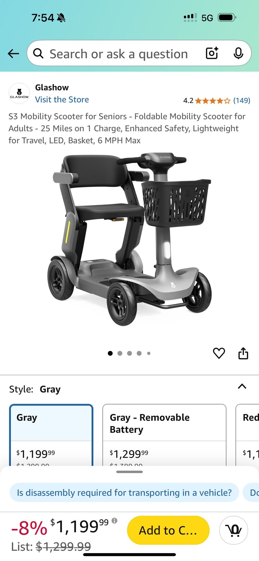Glashow Mobility Scooter