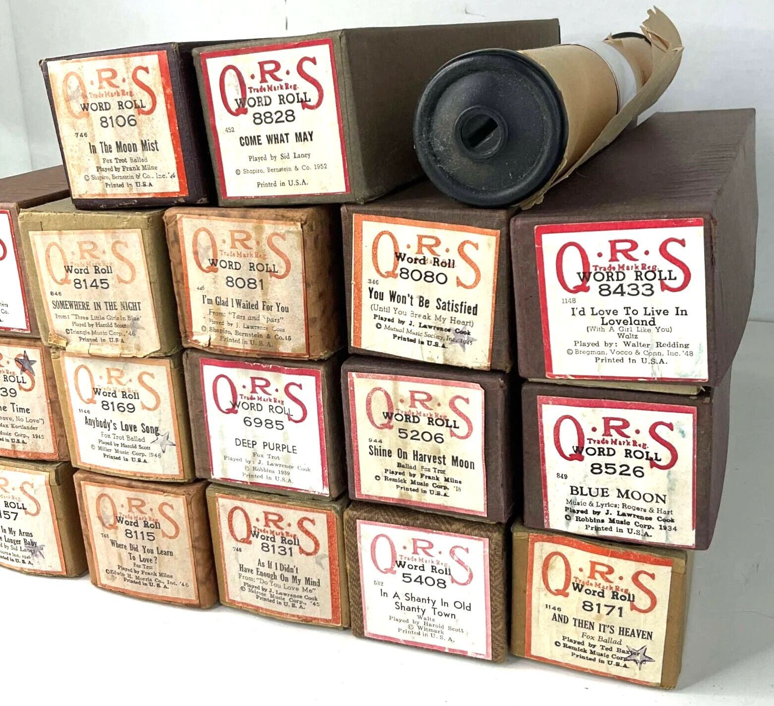 Lot Of (x18) Vintage O.R.S Player Piano Music Rolls