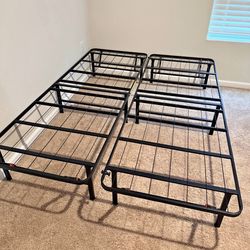 Foldable metal bed frame queen ,twin adjustable